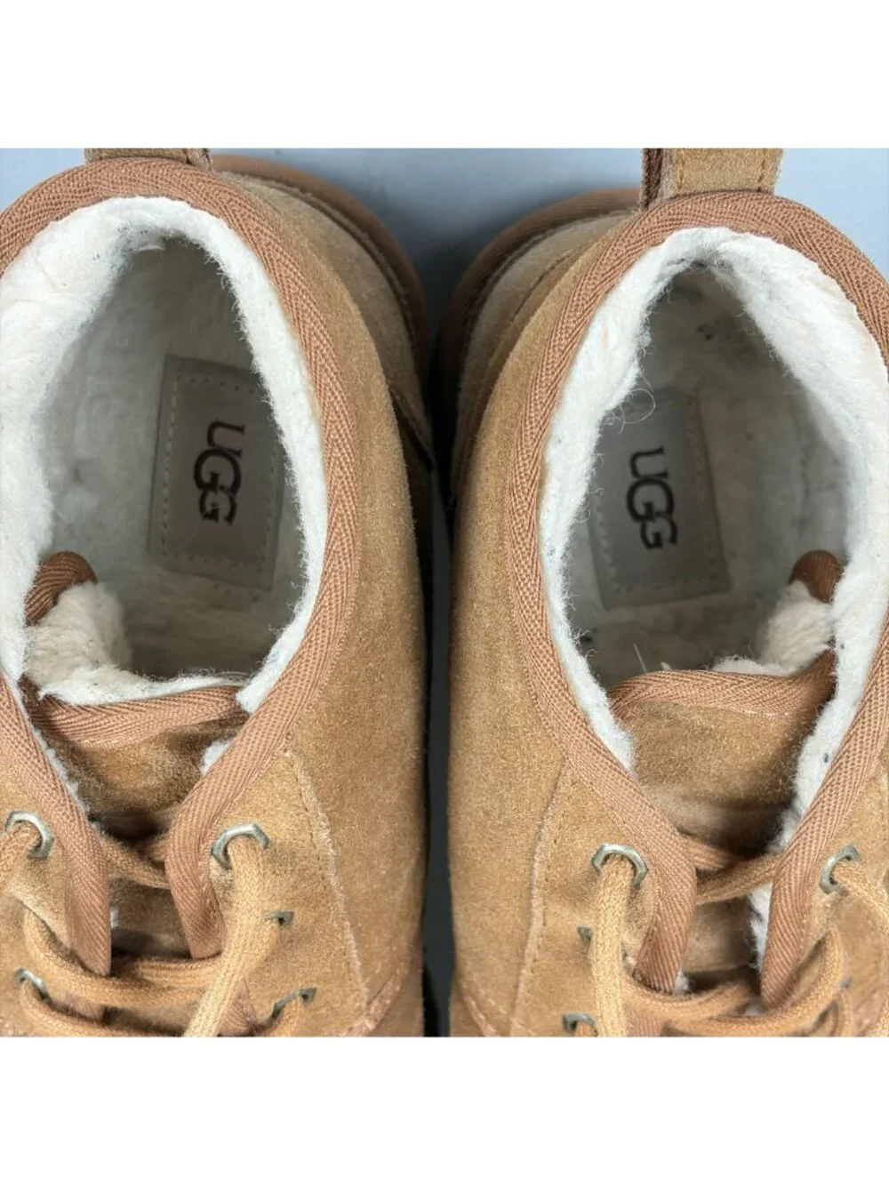 UGG Neumel Suede Shearling Lined Chukka Boot Mens 10 Tan Lace Up Casual